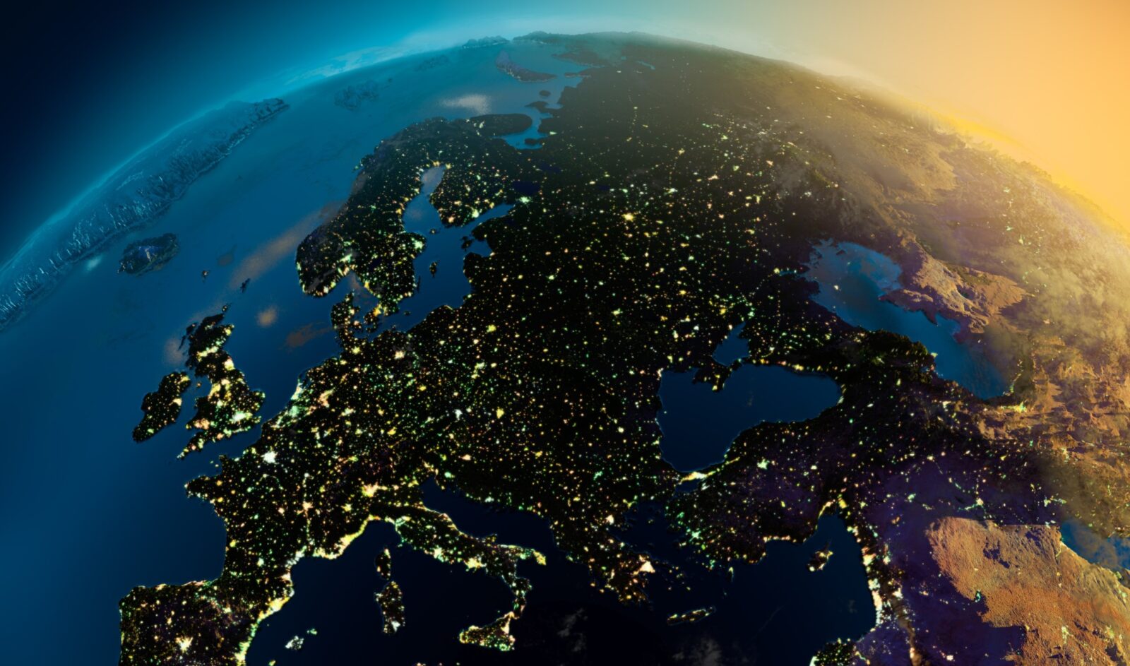 Satelittbilde over Europa