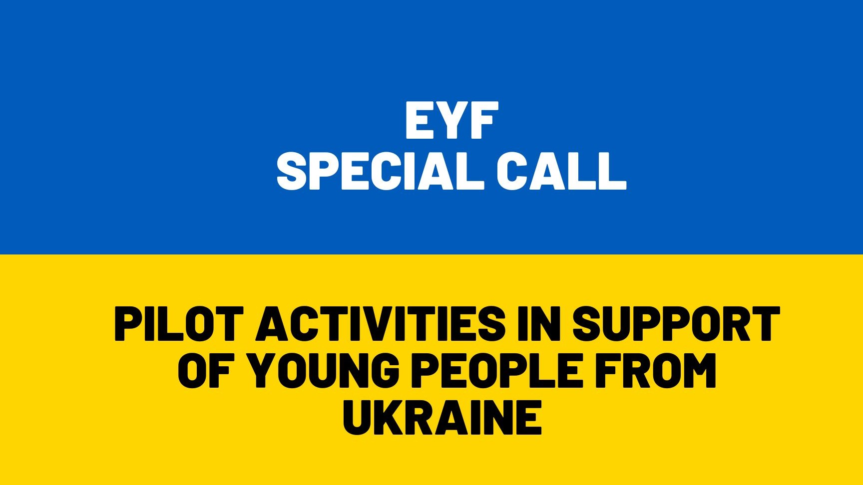 En plakat i fargene til det ukrainske flagget