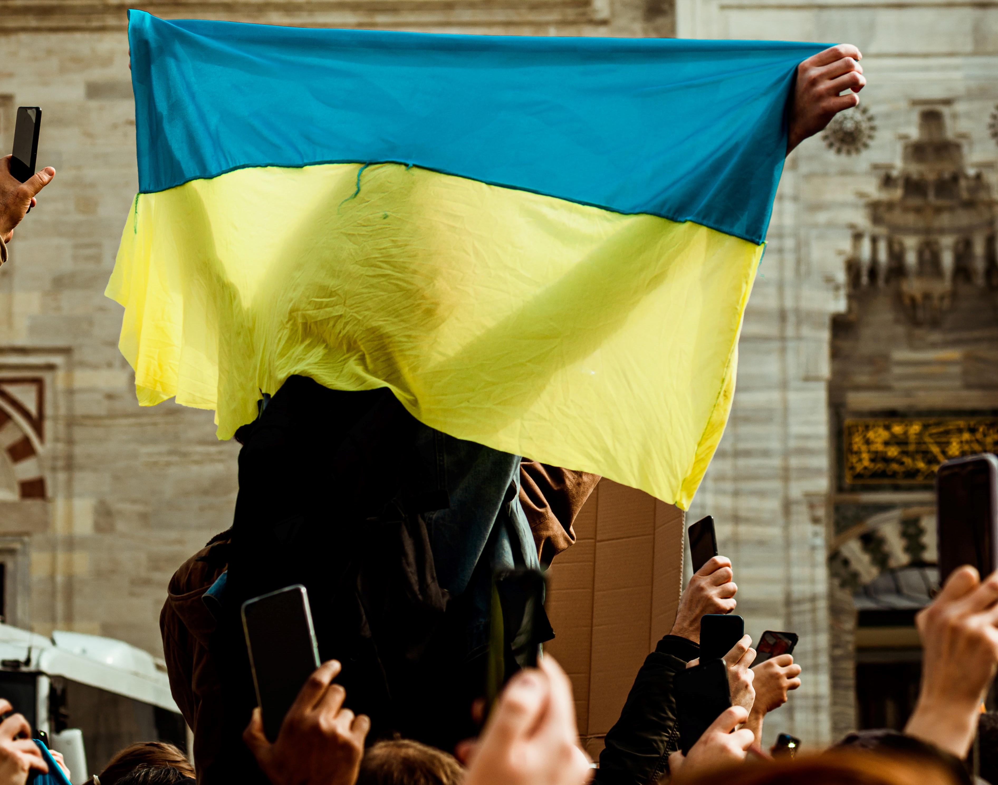 Et ukrainsk flagg